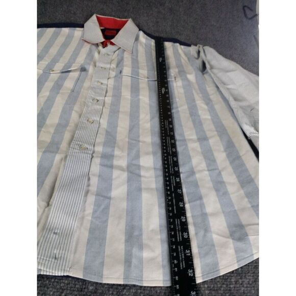 Vintage Roper Button Up Shirt Men Sz XL 17 12 - 35 Striped Western Cowboy - Picture 2 of 6